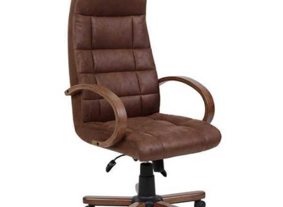 Executive chair brown imitation leather upholstered office chair computer swivel chair new